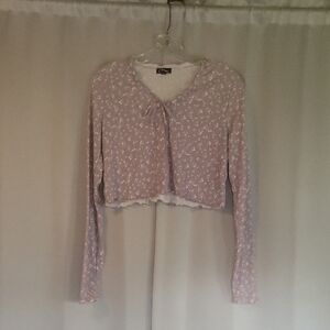 Art Class Purple Floral Long Sleeve Top